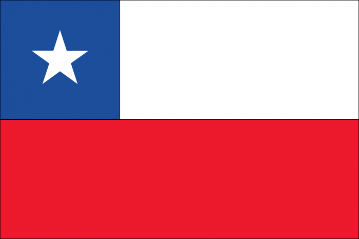 Visita de la Presidenta Ec. Luciana Macedo a la Republica de Chile vista de la bandera de chile