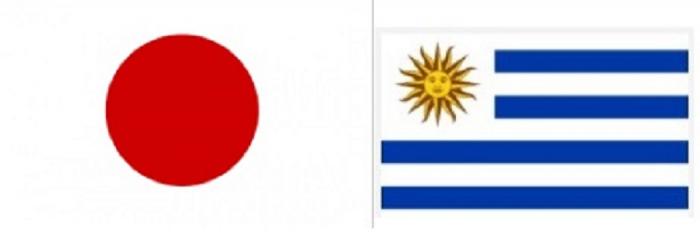 bandera de japón y Uruguay