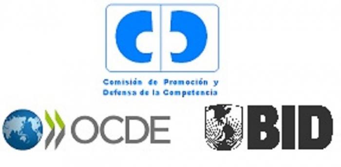 logos de BID, OCDE, y Defensa de la Competencia