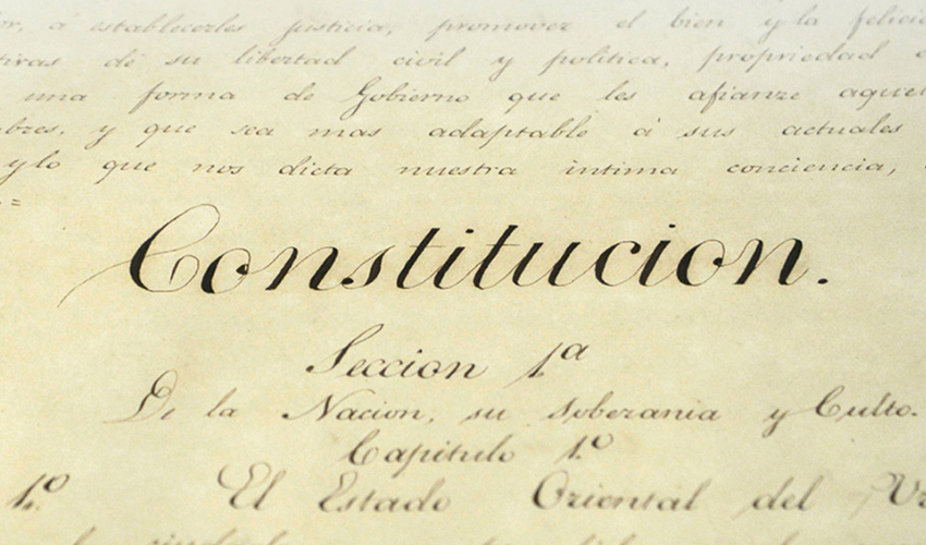Jura de la Constitución Placa con la palabra Constitución