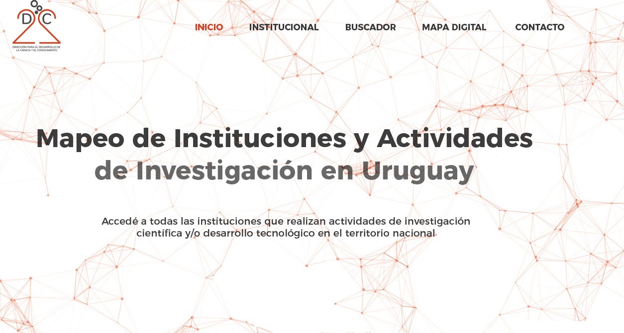 Imagen de inicio del Mapeo de Instituciones y Actividades de Investigación en Uruguay q Imagen de inicio del Mapeo de Instituciones y Actividades de Investigación en Uruguay q