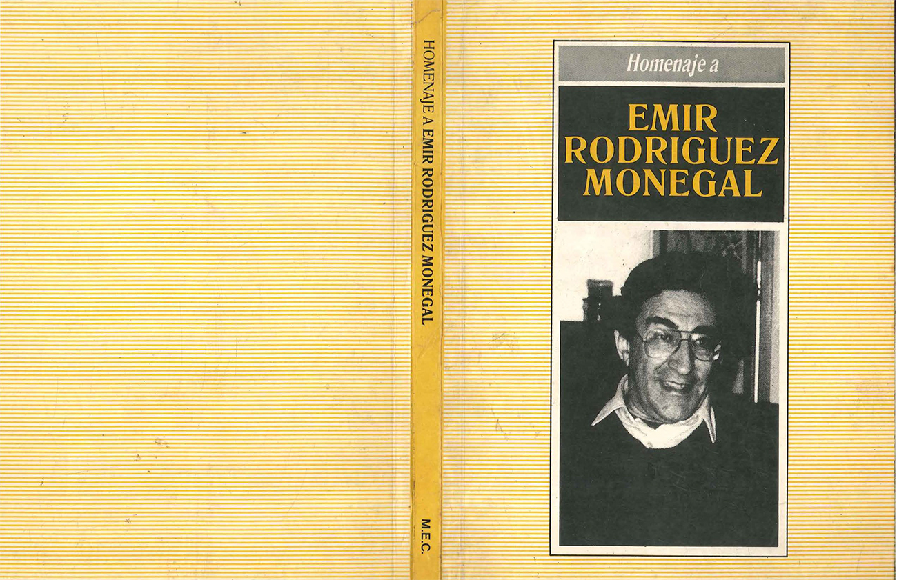 Cubierta del libro tomada de Anáforas - BIBLIOTECA DIGITAL DE AUTORES URUGUAYOS - FIC Cubierta del libro Homenaje a Emir Rodríguez Monegal