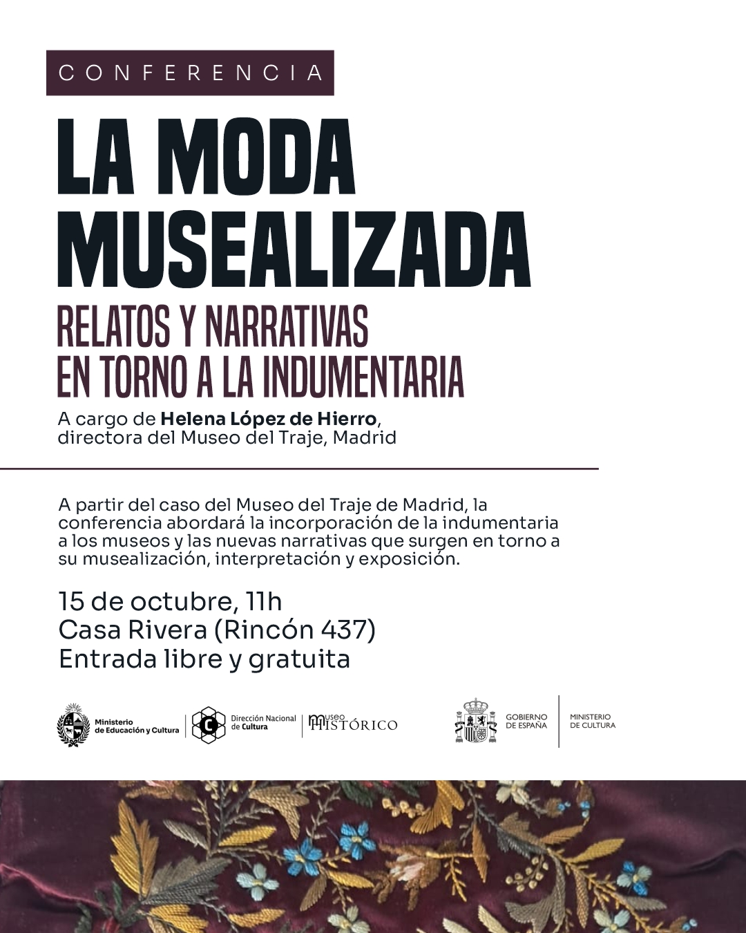 Conferencia: La moda musealizada. Relatos y narrativas en torno a la indumentaria