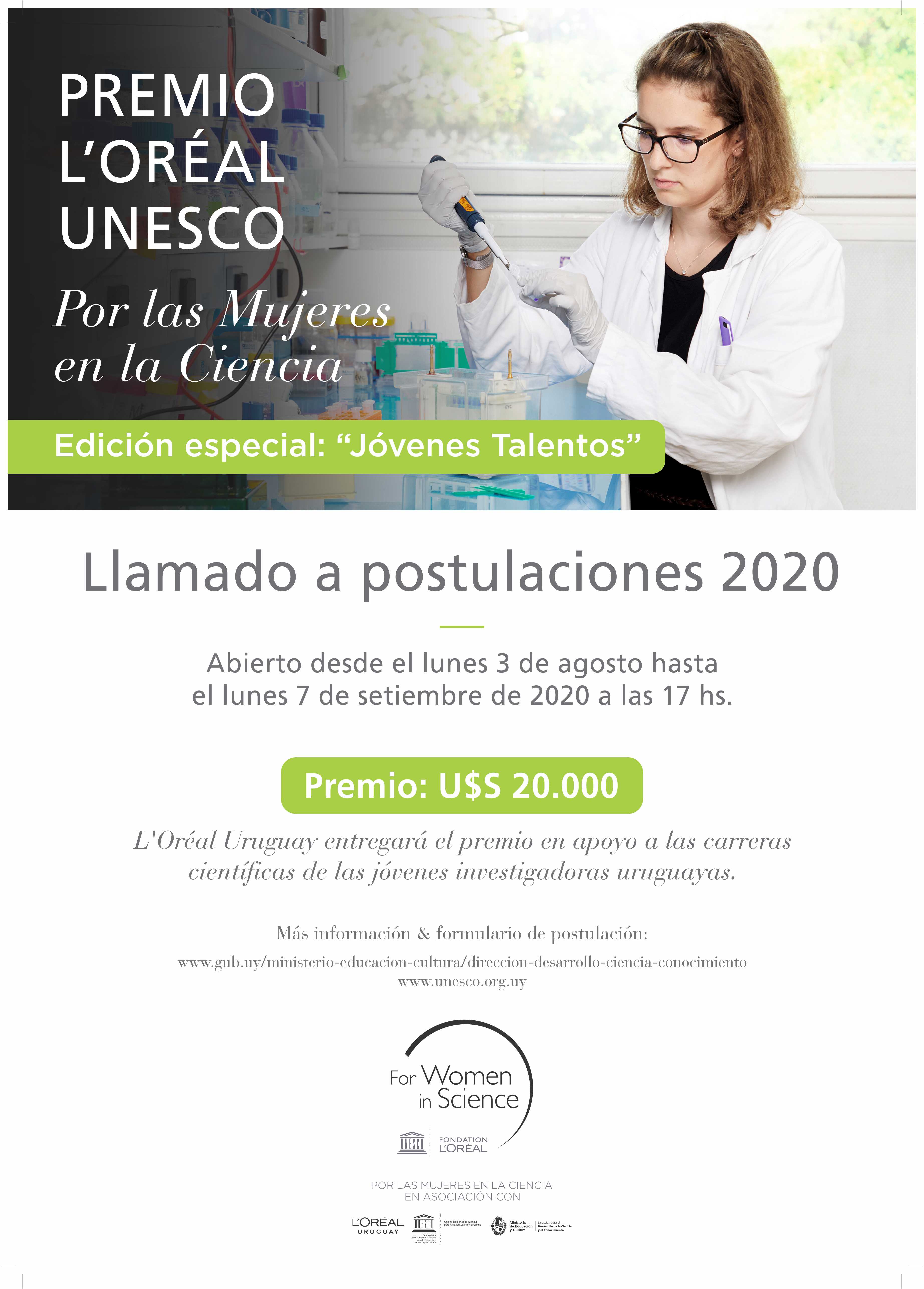 Afiche 2020 Premio Loreal Mujeres en la Ciencia