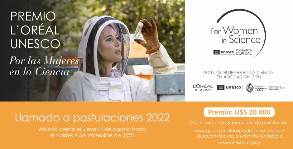 afiche Premio L´Oréal UNESCO Por las Mujeres en la Ciencia 2022