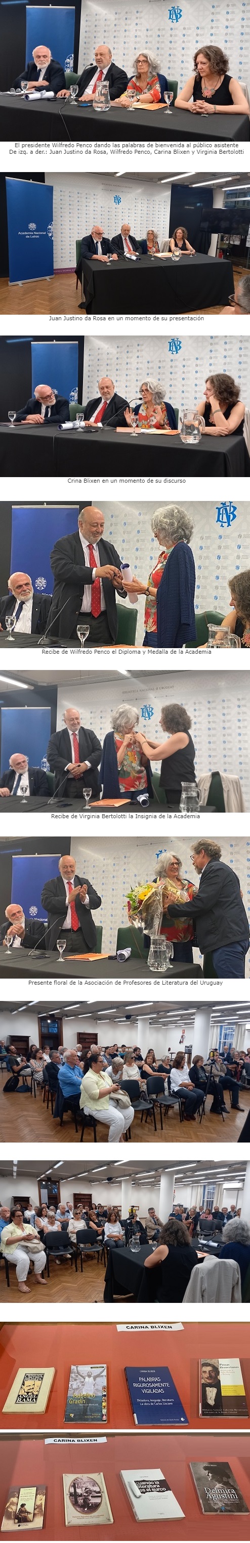 Ceremonia de incorporación de Carina Blixen como académica de número
