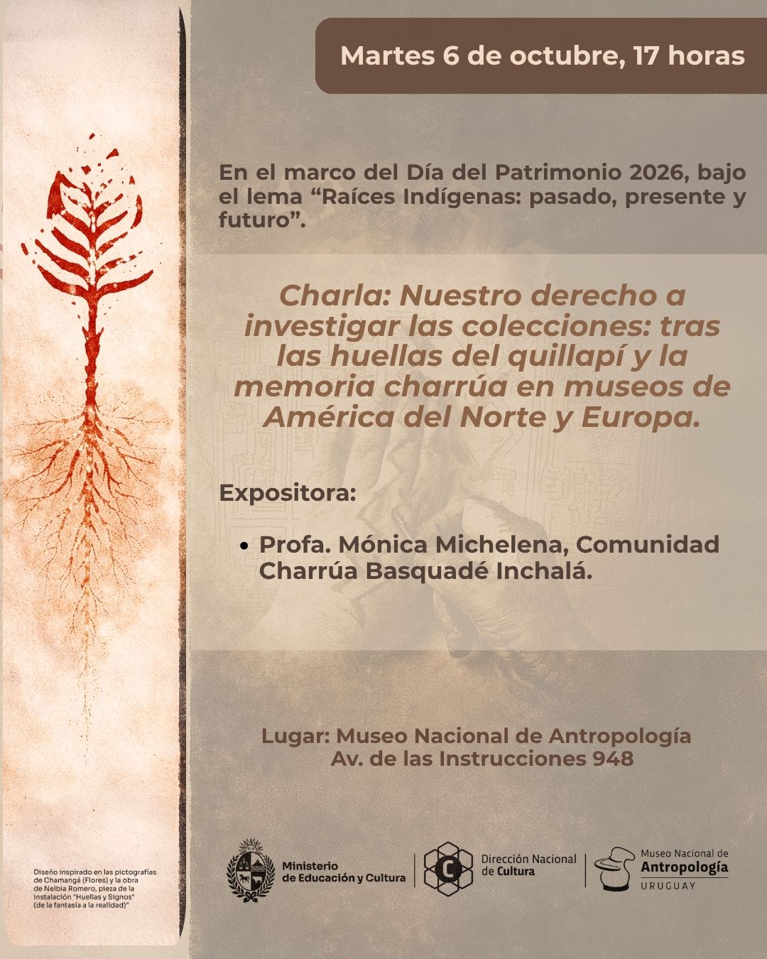 Conferencia «Nuestro derecho a investigar las colecciones: tras las huellas del quillapí y la memoria charrúa en museos