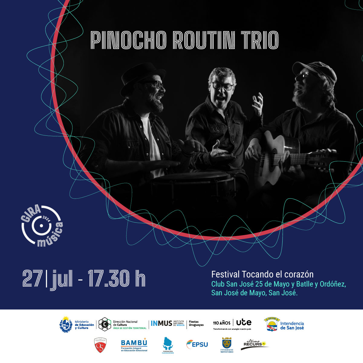 El proyecto Pinocho Routín trío, seleccionado por el programa Gira Música 2024, se presentará en el Festival Tocando el Corazón organizado con el objetivo de sensibilizar e informar sobre la prevención del suicidio.