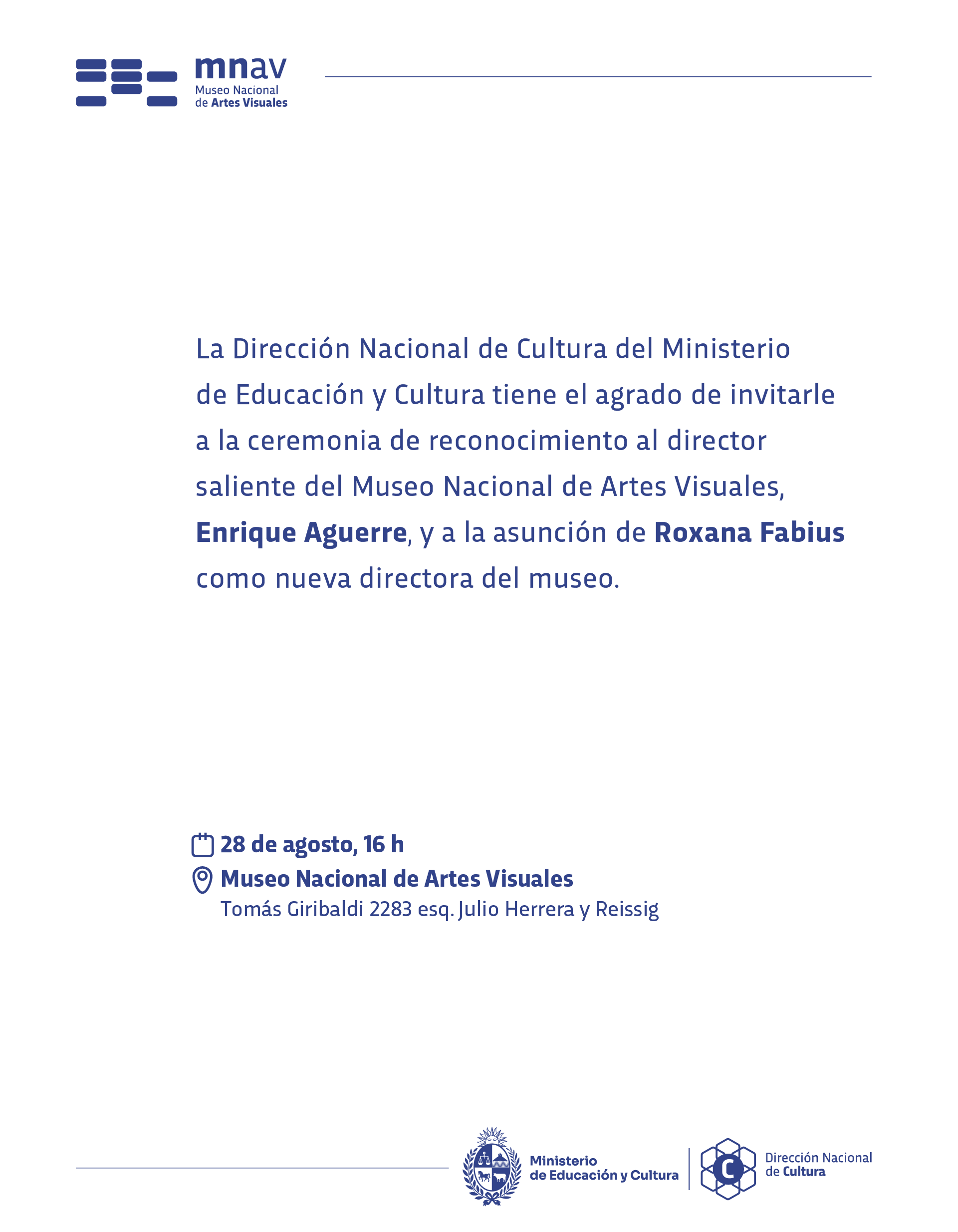 Ceremonia en el Museo Nacional de Artes Visuales