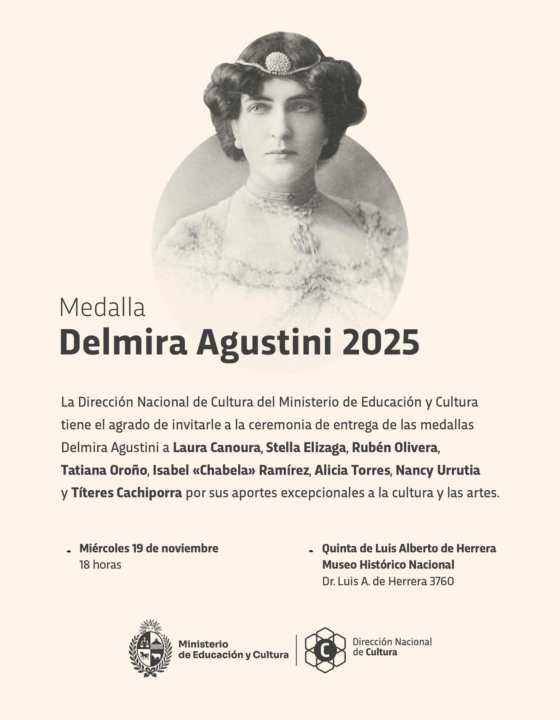 Medalla Delmira Agustini 2025