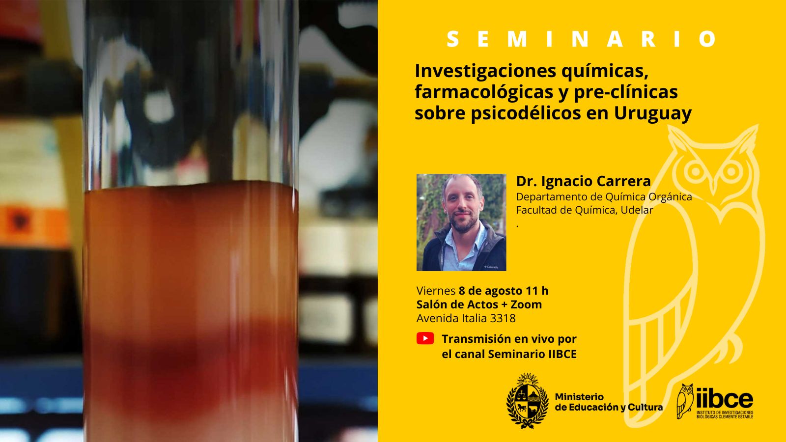 Seminario IIBCE Investigaciones químicas, farmacológicas y pre-clínicas sobre psicodélicos en Uruguay