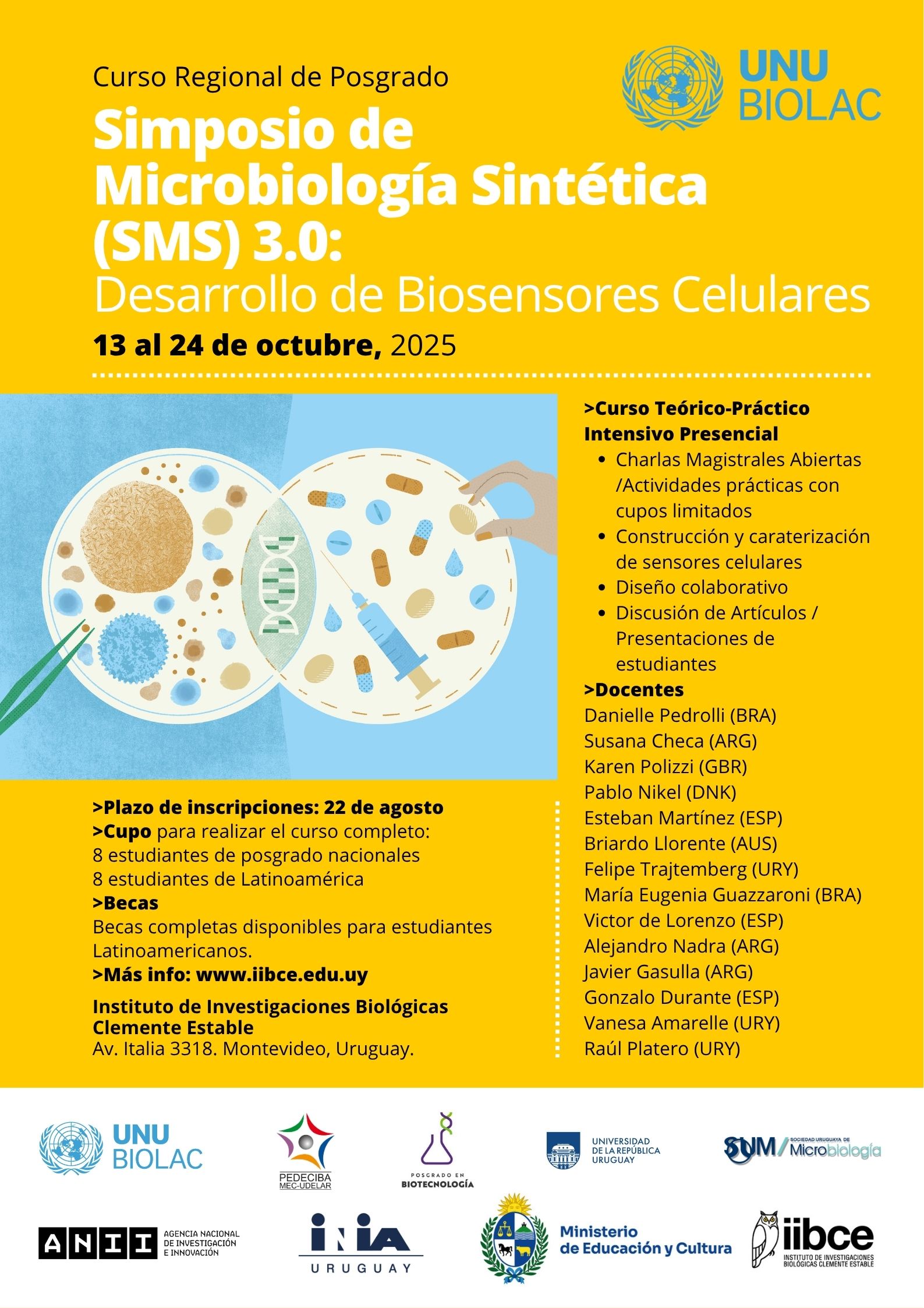 Simposio de Microbiología Sintética (SMS) 3.0: Desarrollo de Biosensores Celulares