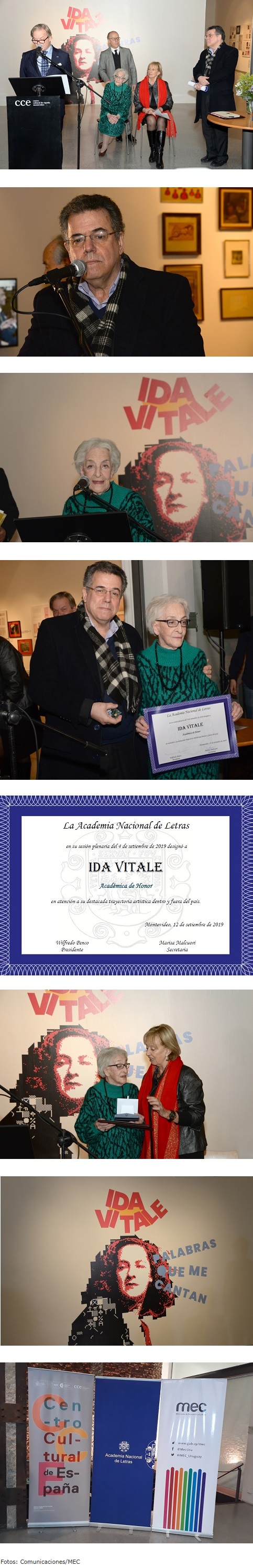 Fotos de Ida Vitale Académica de Honor de la Academia Nacional de Letras