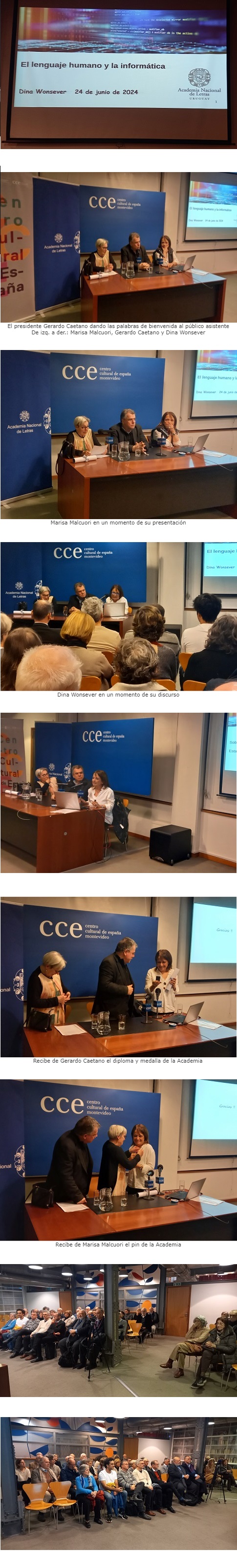 Ceremonia de incorporación de Dina Wonsever como académica de número