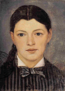 "A la petite Marie Harduin", atribuido a Cezanne, óleo fechado en 1881.