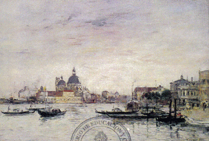 "Venecia a la entrada del canal" de Eugene Boudin, circa 1869, óleo sobre tela.