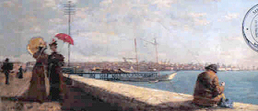 "Montevideo Antiguo" de Godofreddo Sommavilla, óleo sobre lienzo.