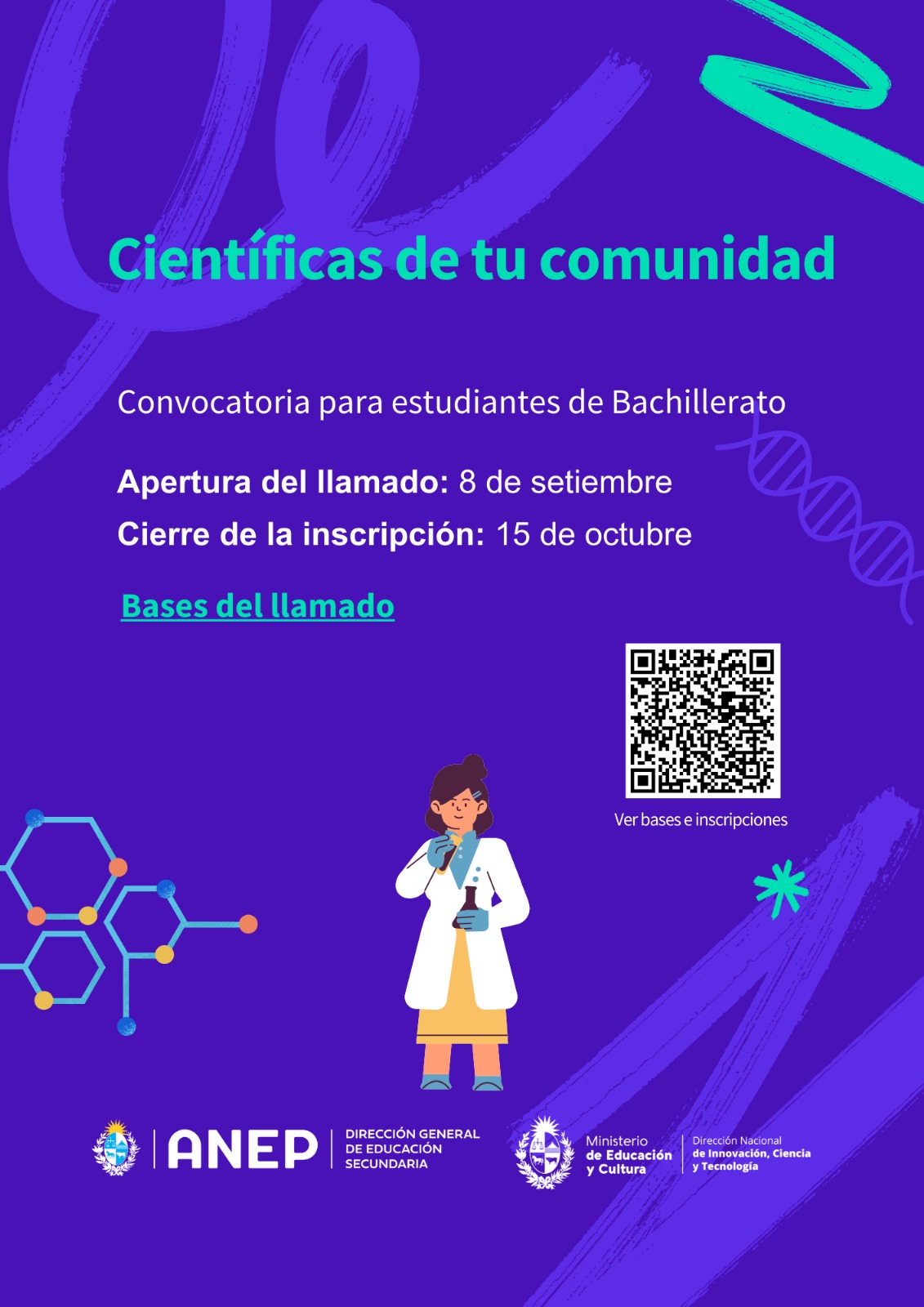 Afiche certamen Científicas de tu comunidad