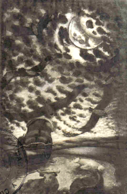 "Luna, carreta y bueyes" de José Cúneo, óleo sobre tela.