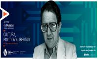 Actividad Arena de Debates: “Cultura, política y libertad: a 50 años del caso Padilla” Foto de Padilla y texto del evento Arena de Debates