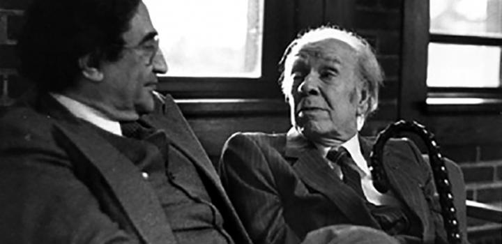 Emir Rodríguez Monegal y Jorge Luis Borges. Buenos Aires, sin fecha.