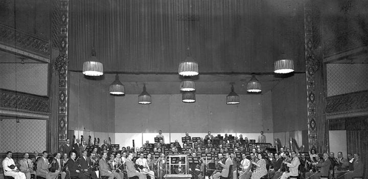 Orquesta Sinfónica dirigida por Lamberto Baldi, 1936 aproximadamente.