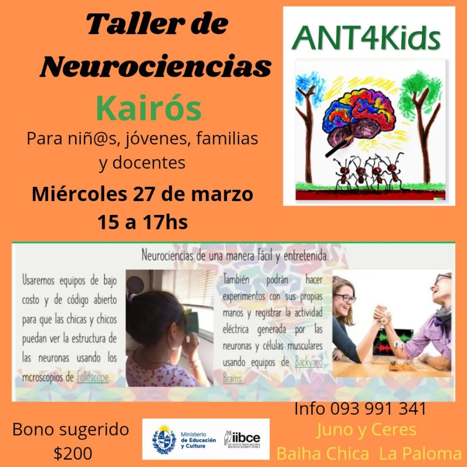 Taller de neurociencias para niñas y niños, jóvenes y familias y docentes