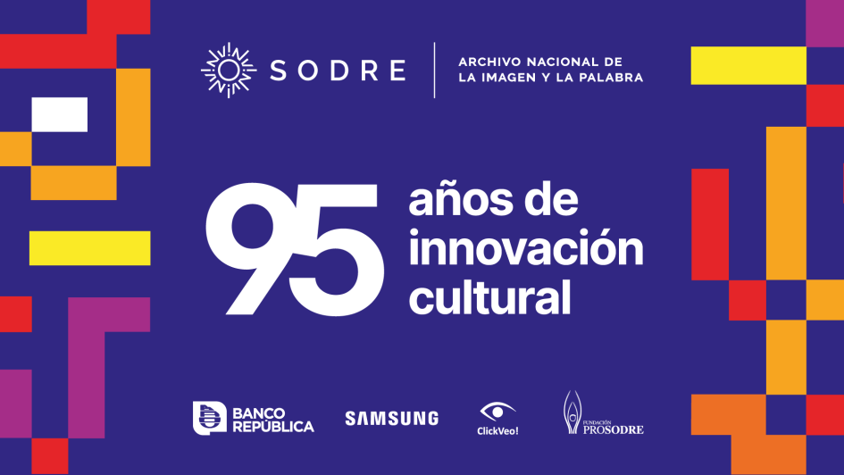 Gráfica que dice 95 años de innovación cultural y logos de las instituciones