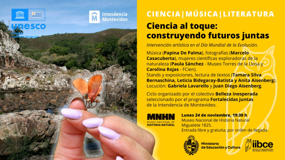 Invitación Ciencia al toque: construyendo futuros juntas.