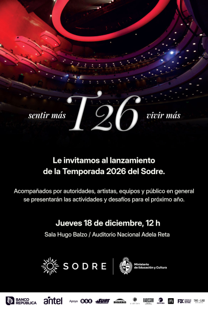 Flyer lanzamiento temporada 2026 del SODRE