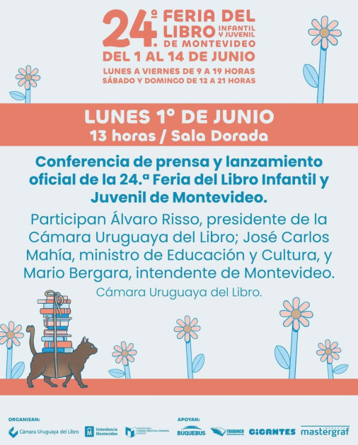 Afiche de presentación de la feria del libro en Montevideo.