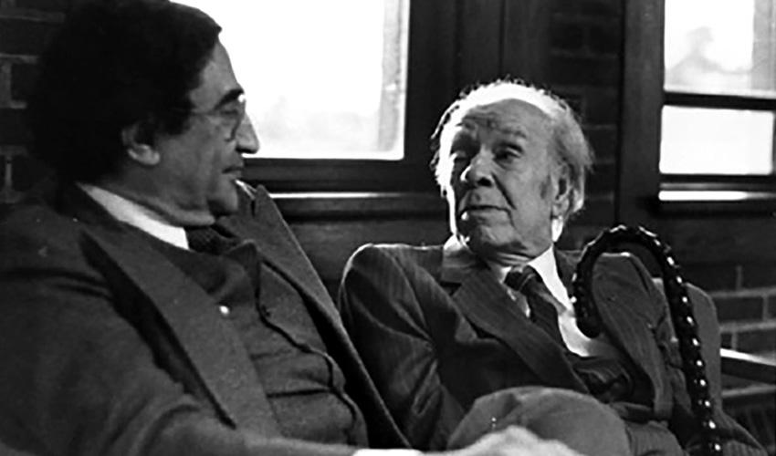 Emir Rodríguez Monegal y Jorge Luis Borges. Buenos Aires, sin fecha.