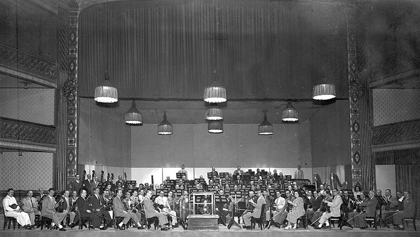 Orquesta Sinfónica dirigida por Lamberto Baldi, 1936 aproximadamente.
