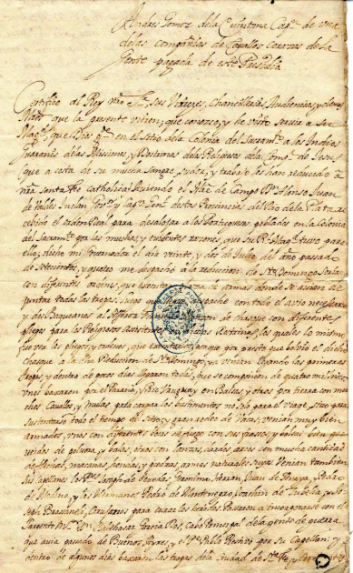 Fondo: ex “Archivo General Administrativo”, Certificado sobre los servicios prestados por lo indios. Certificado sobre los servicios prestados por indios en el desalojo de los portugueses, año 1705.