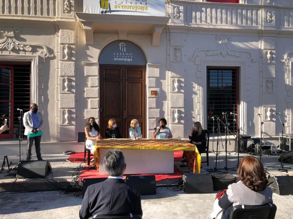 Inauguración de la recuperación de la fachada de la Casa de la Cultura Afrouruguaya