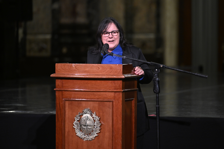 Subsecretaria, Gabriela Verde, siendo parte de la oratoria del Cierre oficial del Día del Patrimonio