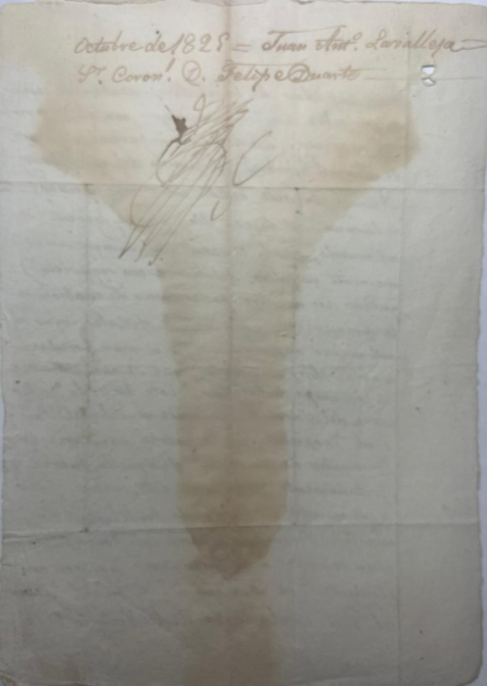 Carta de Juan Antonio Lavalleja año 1825, MHN, caja 17. Carta de Juan Antonio Lavalleja año 1825.