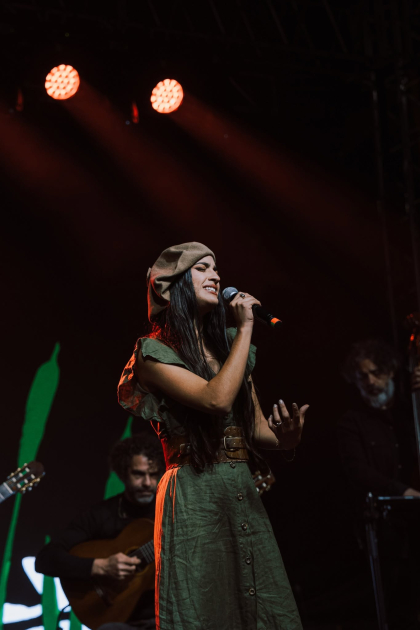 Lucia Chappe en la celebración por los cien años de Aníbal Sampayo