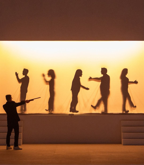 Conjunto de sombras de personas 