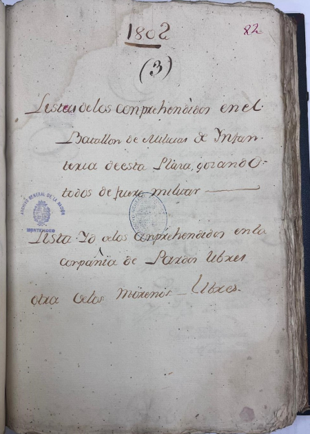 Lista de revistas del Batallón de pardos libres de la Plaza de Montevideo. Lista de revistas del Batallón de pardos libres de la Plaza de Montevideo.