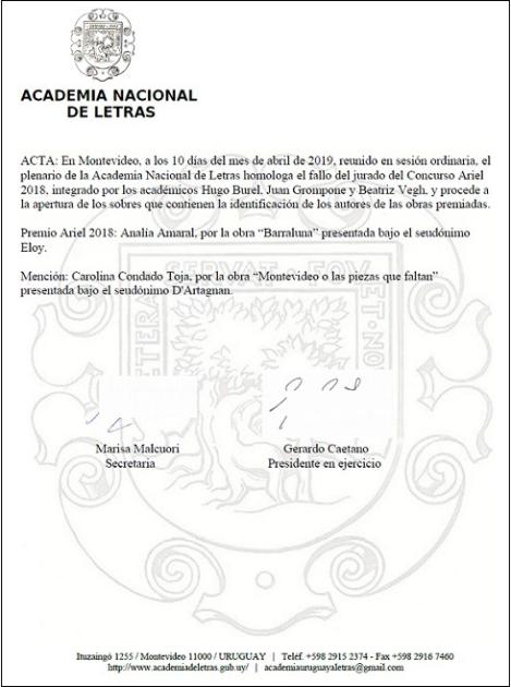 Acta mención Acta mención