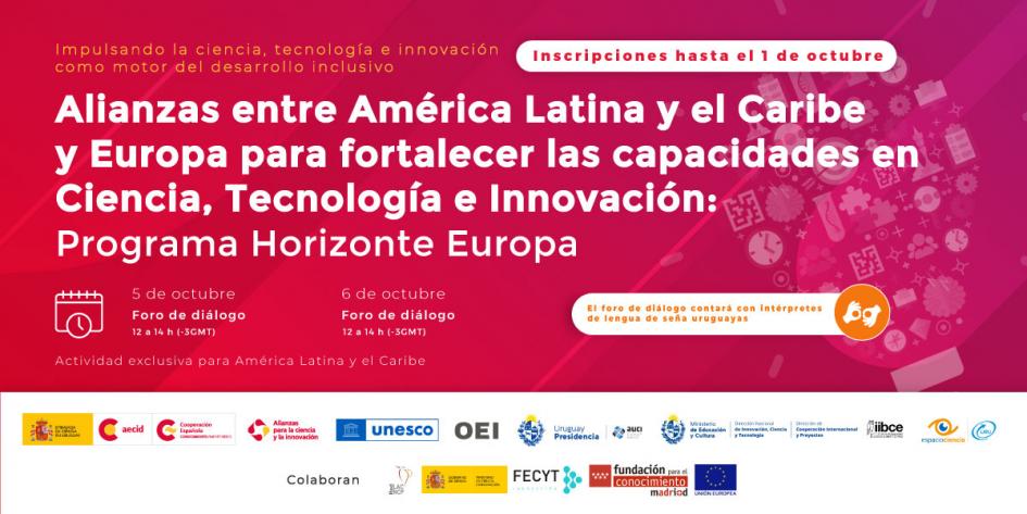 Afiche Actividad 3 Alianzas entre América Latina, el Caribe y Europa para potenciar la ciencia...