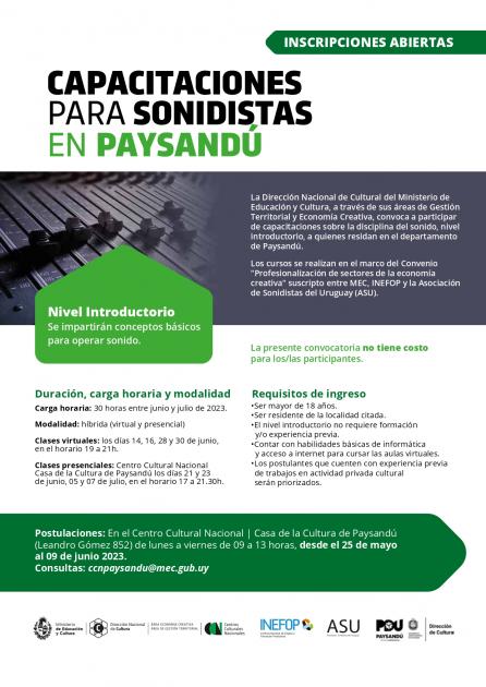 Capacitación para sonidistas en Paysandú Capacitación para sonidistas en Paysandú