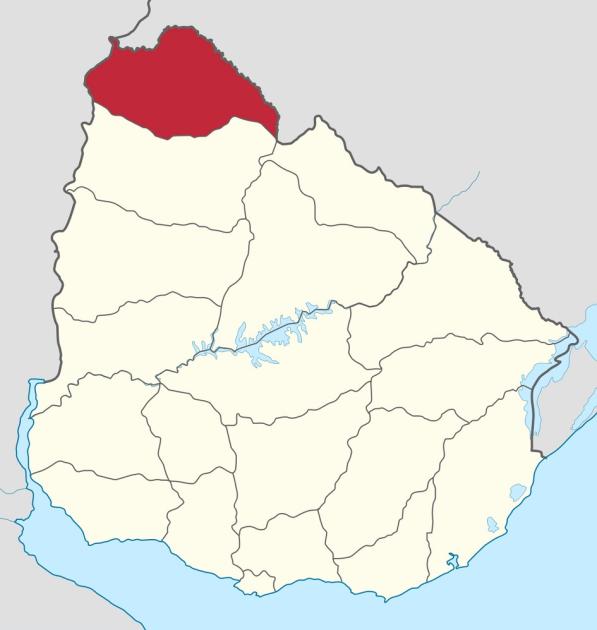 Departamento de Artigas Mapa de Uruguay con el departamento de Artigas destacado