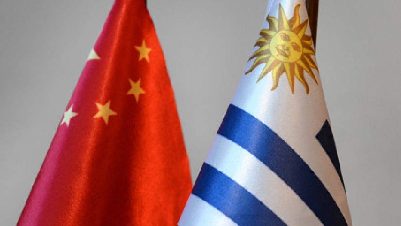 Banderas de China y Uruguay Banderas de China y Uruguay