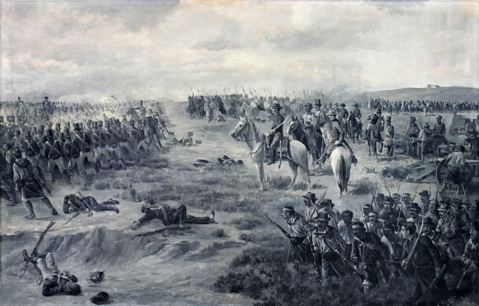 Batalla de Las Piedras, óleo sobre tela, realizado por Diógenes Hequet. 1896