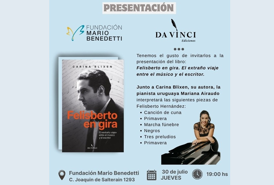 Carina Blixen presenta su libro "Felisberto en gira" en la Fundación Benedetti