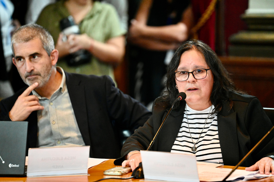 Subsecretaria Gabriela Verde y presidente del CODICEN en la primera sesión de la COCNE