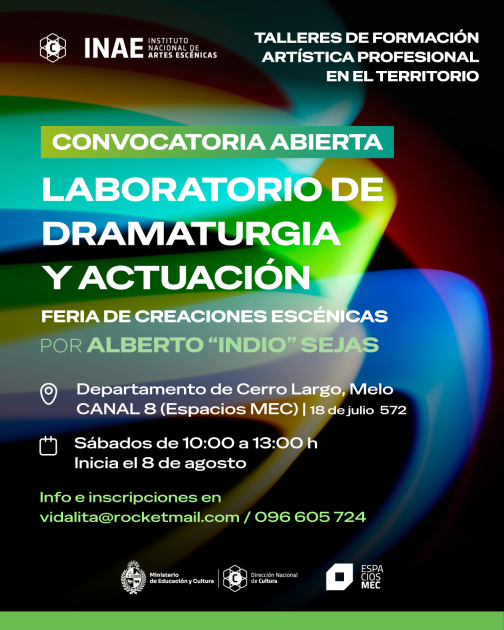 Abren las inscripciones a los Talleres de Formación Artística Profesional en Territorio Abren las inscripciones a los Talleres de Formación Artística Profesional en Territorio