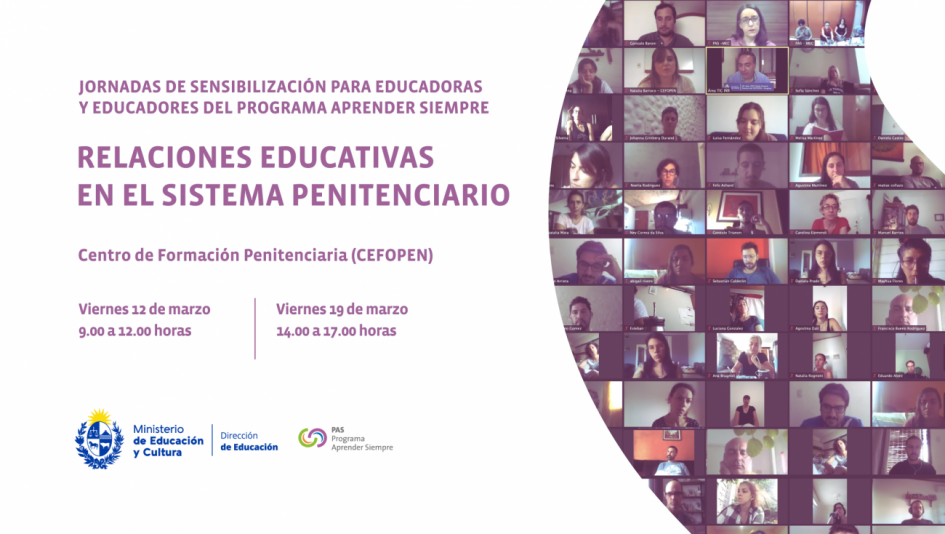 Jornadas de sensibilización "Relaciones educativas en el sistema penitenciario" Jornadas de sensibilización "Relaciones educativas en el sistema penitenciario"
